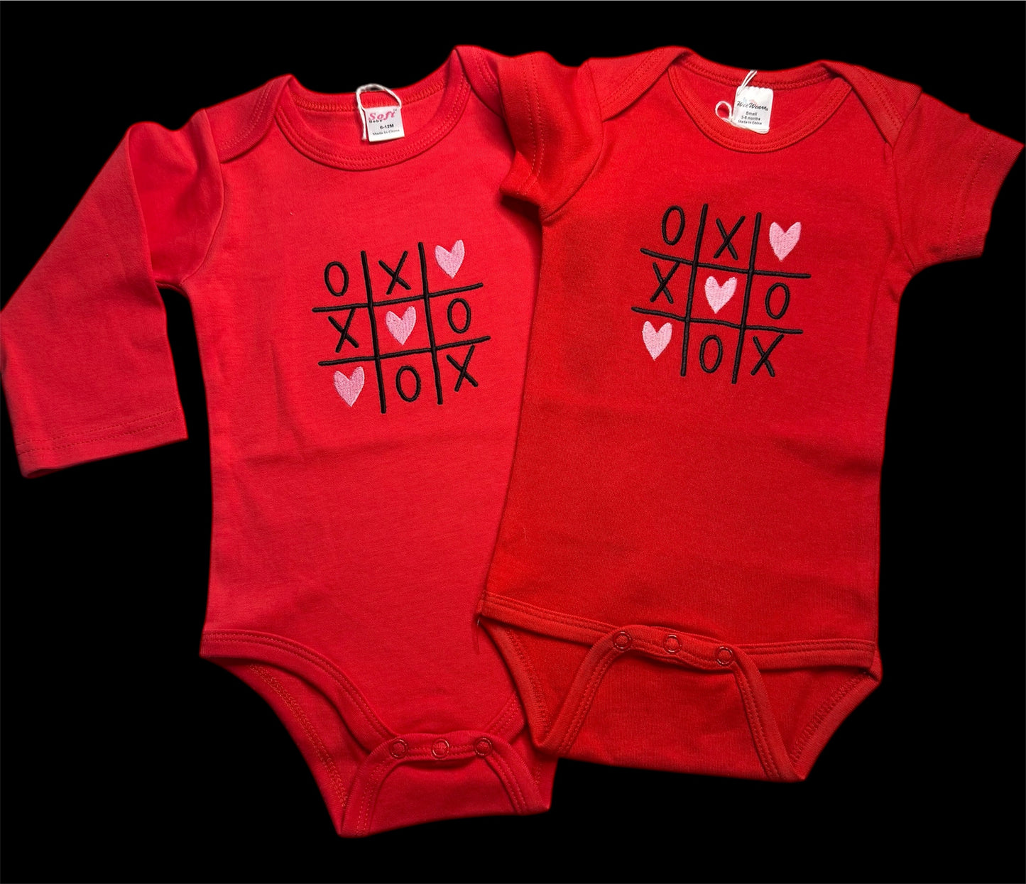 Tic-Tac-Toe Infant Onesie -Machine Embroidered