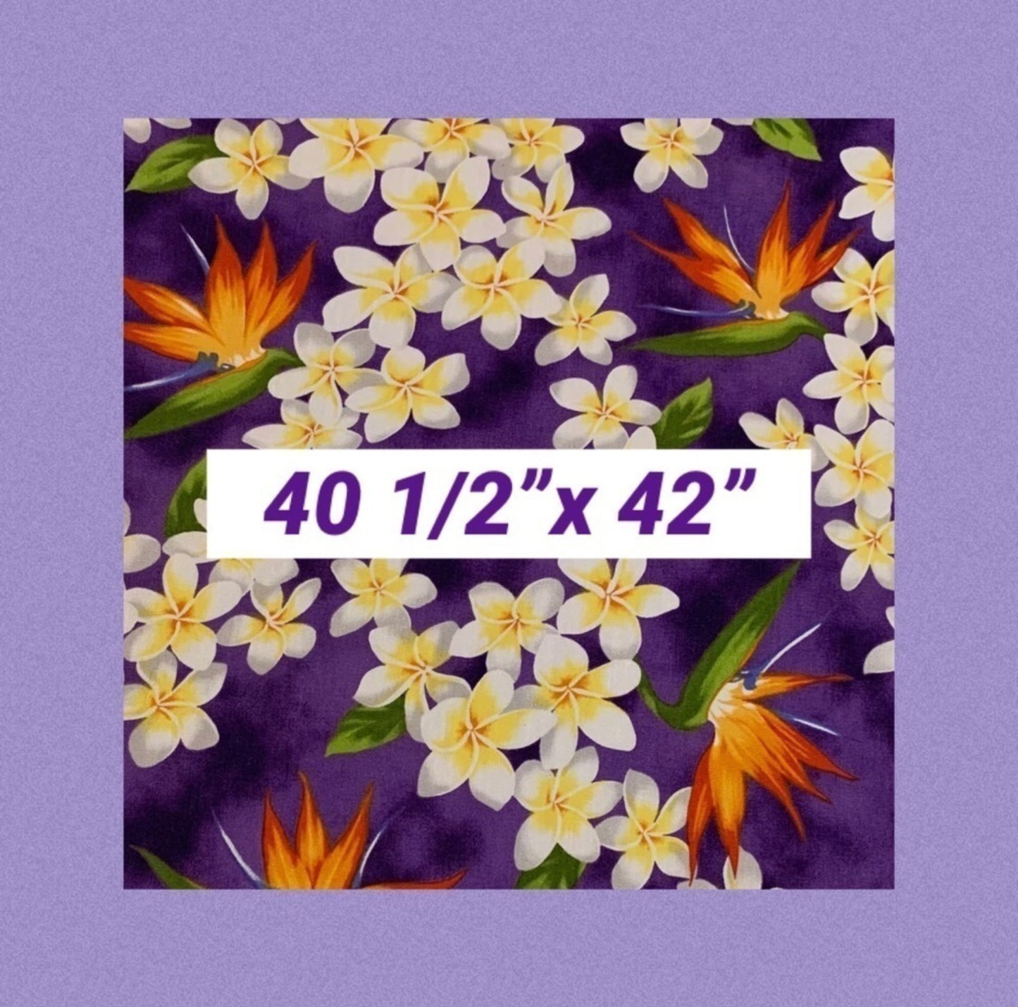 100% cotton Purple Hawaiian print with soft fleece backing baby/pet blanket👶🏽🐾