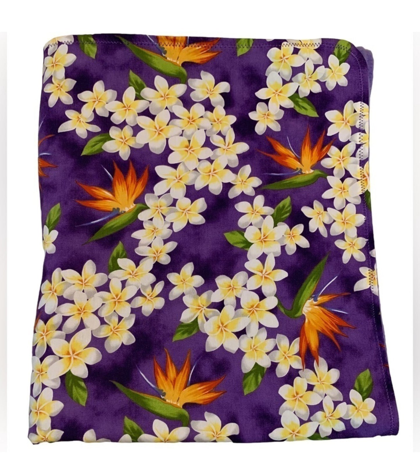 100% cotton Purple Hawaiian print with soft fleece backing baby/pet blanket👶🏽🐾