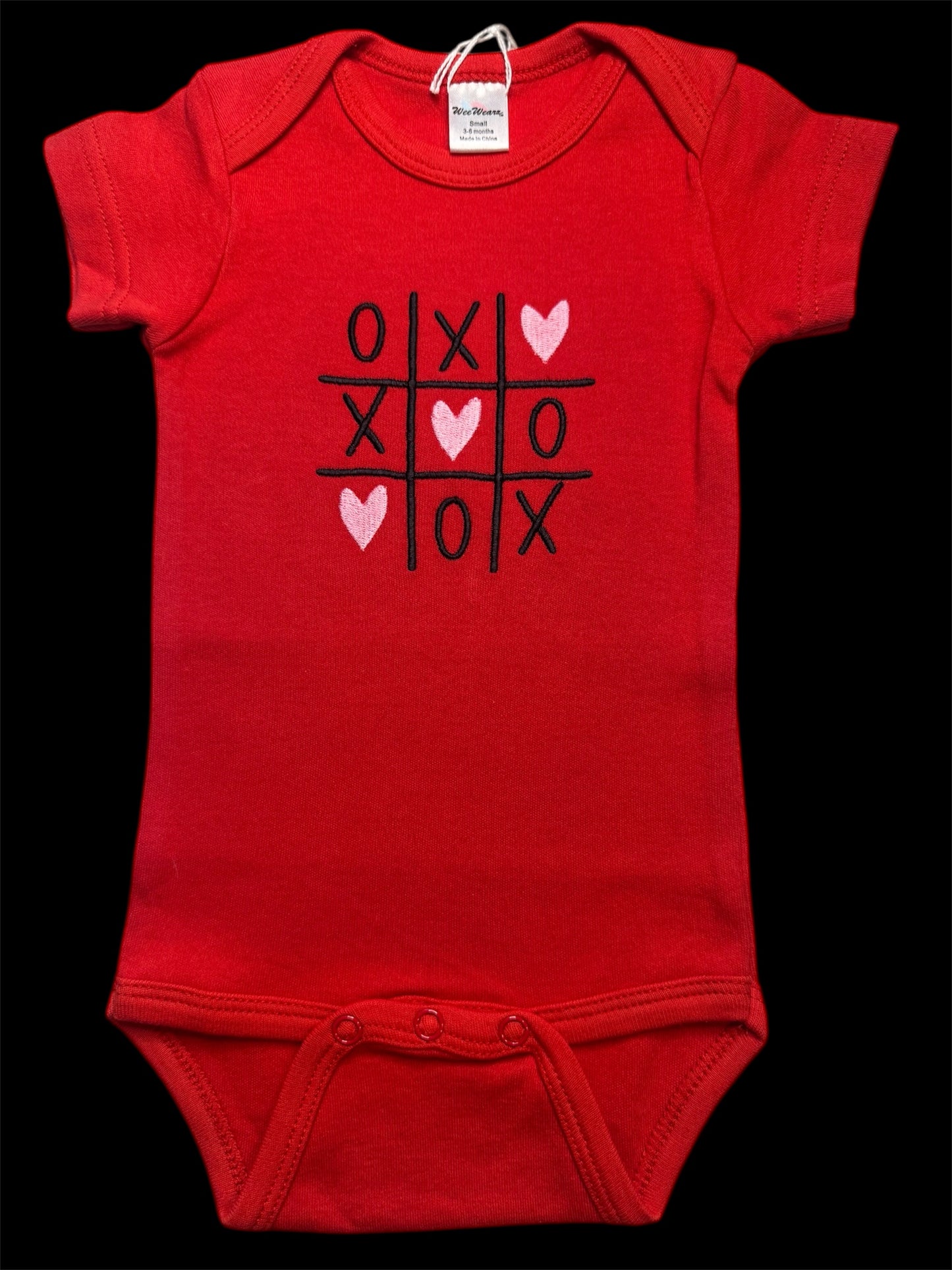 Tic-Tac-Toe Infant Onesie -Machine Embroidered