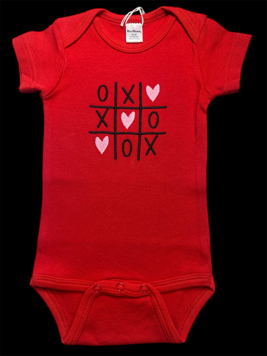 Tic-Tac-Toe Infant Onesie -Machine Embroidered