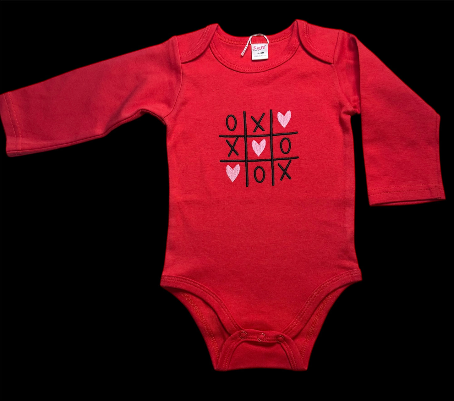 Tic-Tac-Toe Infant Onesie -Machine Embroidered
