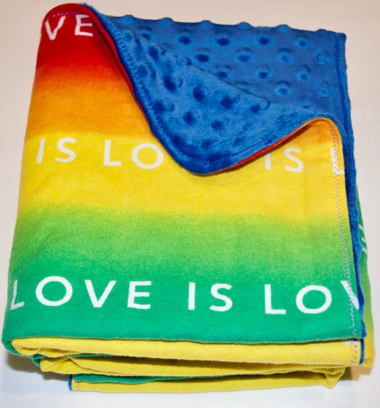 🌈Beautiful Rainbow Minky and Flannel Blanket