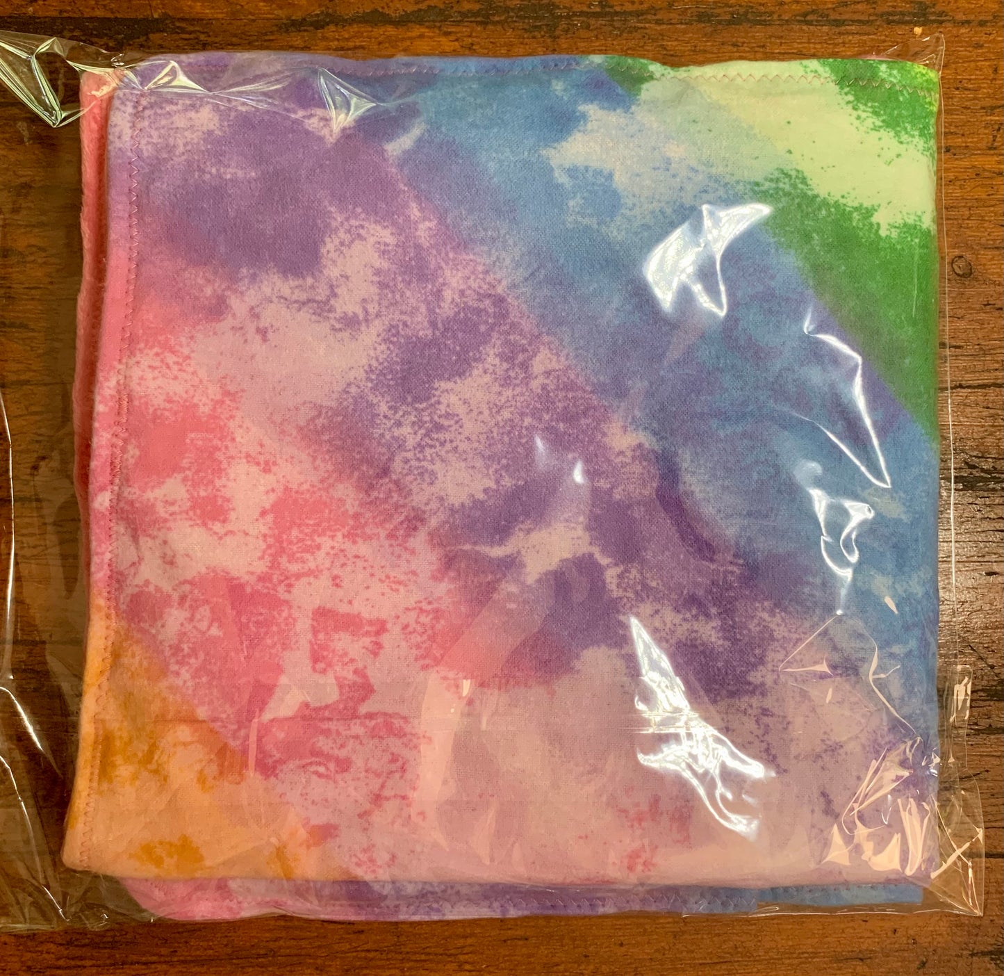 Small Cuddler Tie Dye Rainbow Flannel&Minky🐶💙🌈👶🏼