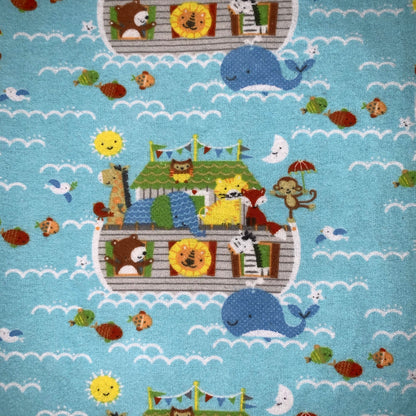 🐯🐯🐵🐵Noah’s Ark Minky and Flannel Crib blanket