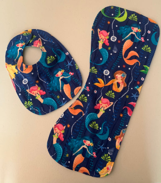 Infant Bib and Burp cloth set