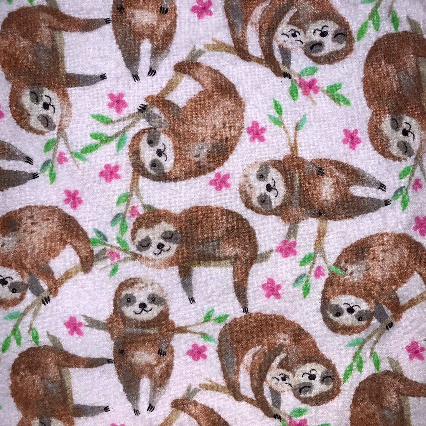 🦥🌷🌱Sloth print Minky and Flannel baby blanket