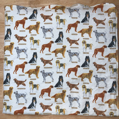 🐕 Dog print Minky and Flannel Baby Blanket