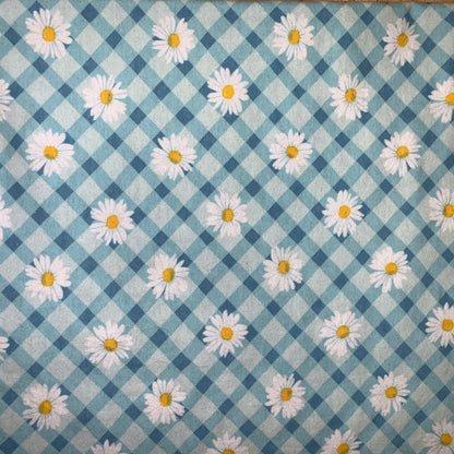 💙Pretty blue&white daisy print Minky and Flannel Baby Blanket