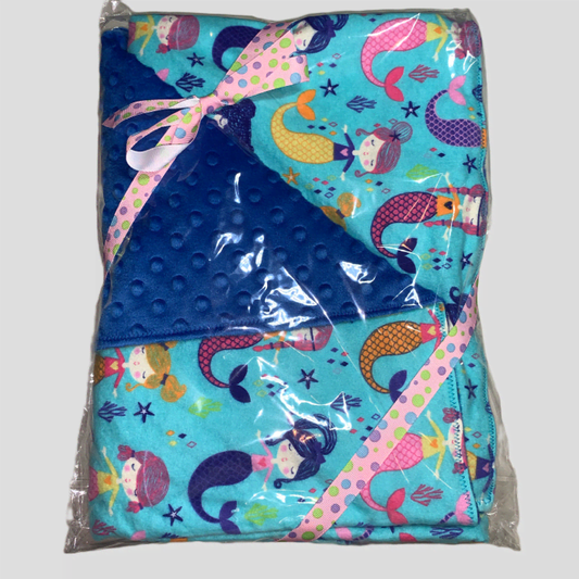 🧜🏼‍♀️Mermaid Minky and Flannel Crib Blanket