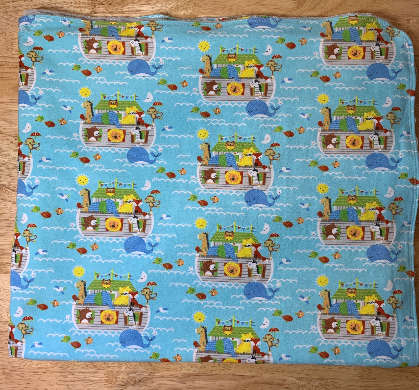 🐘🐅🦓Noah’s Ark Minky and Flannel Baby Blanket