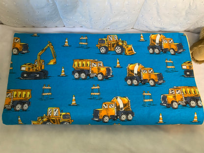 🚜Construction site vehicles Minky and Flannel Crib blanket