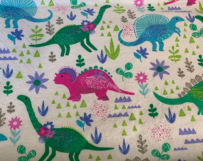 🦕🦖Dinosaur Print Minky and Flannel Crib Blanket