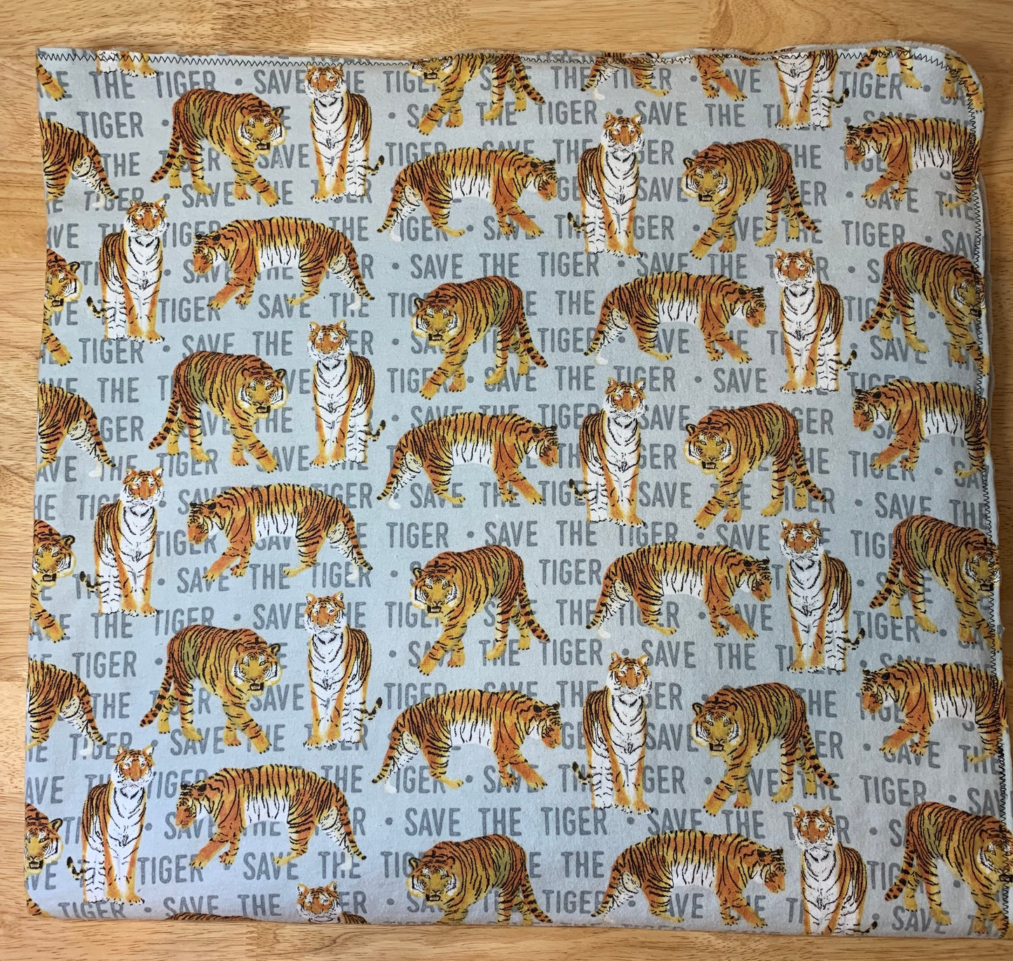 🐅Save the Tiger Minky and Flannel Baby Blanket