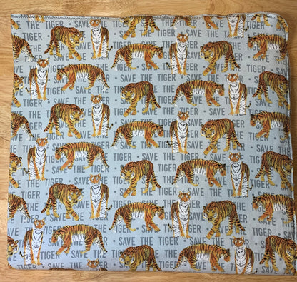 🐅Save the Tiger Minky and Flannel Baby Blanket