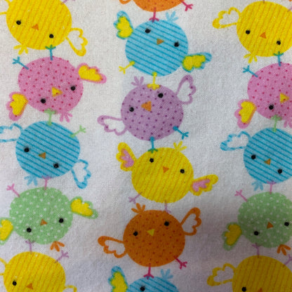 🐣Colorful Baby Chicks Minky and Flannel Baby Blanket