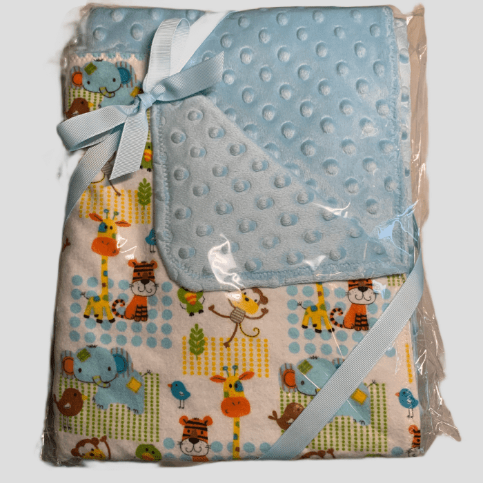 🐅🦓Zoo Animals Minky and Flannel Crib blanket