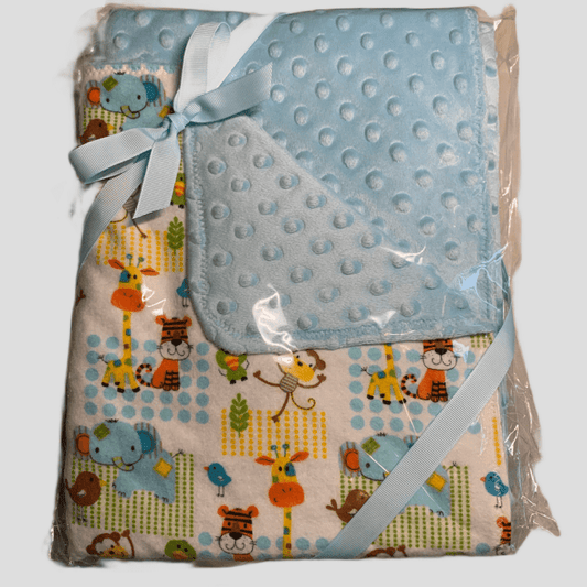 🐅🦓Zoo Animals Minky and Flannel Crib blanket