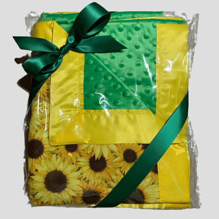 🌻Sunflower Minky Crib Blanket With Satin