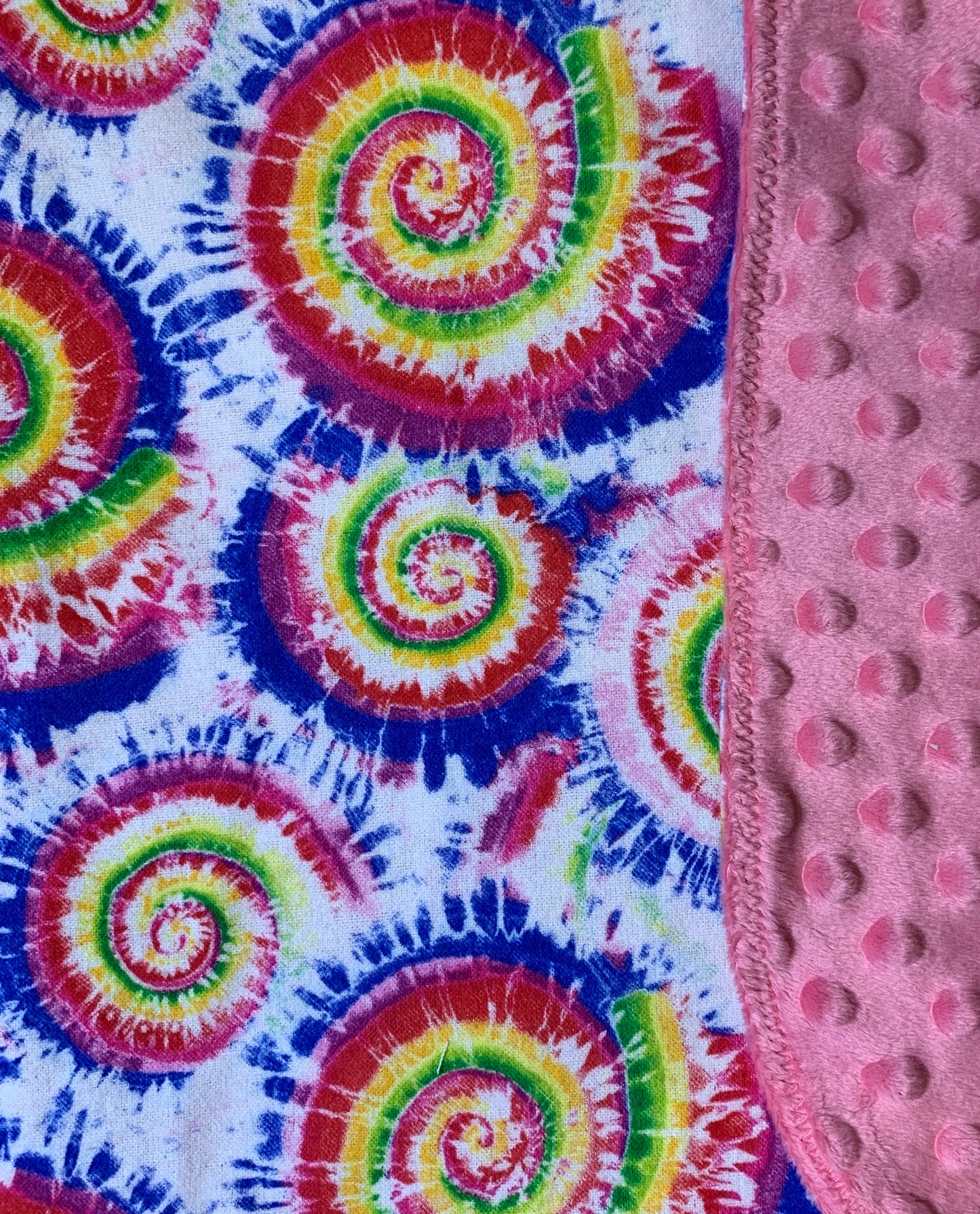 🌈Tie-Dye Minky and Flannel baby blanket