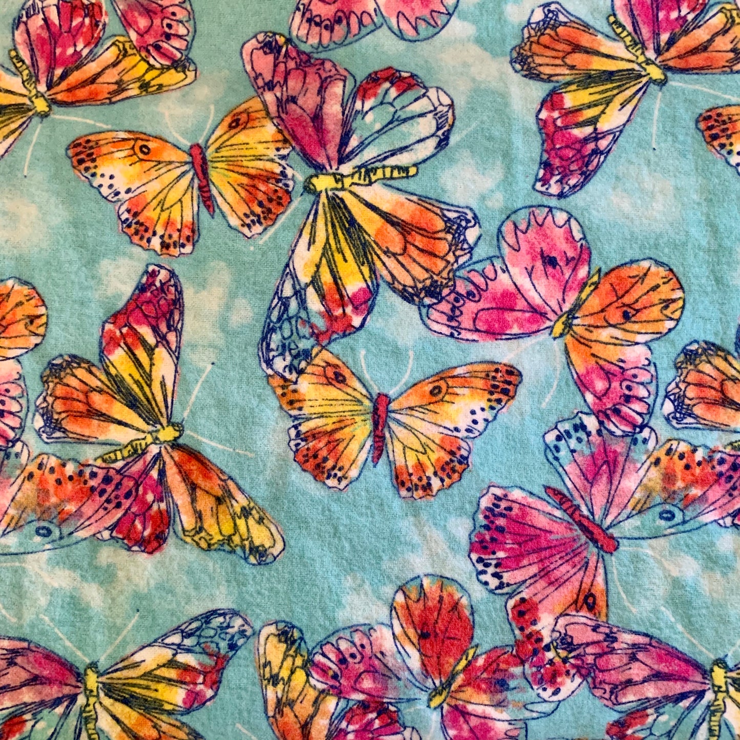 🦋Butterfly print Minky and Flannel Crib Blanket