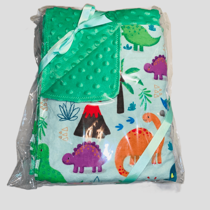 🦖🦕Dinosaur print Minky and Flannel Crib Blanket